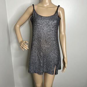 Lulus Rhapsody Silver Sequin Mini Dress